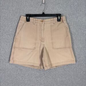 Jones New York Short 6 Tan Utility Chino‎ 100% Cotton Khaki Hiking Casual GORP
